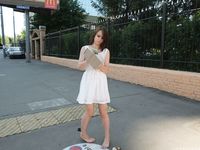 Feet - Ekaterina D - 2016-04-06 Barefoot beauty in a white dress