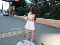 Feet - Ekaterina D - 2016-04-06 Barefoot beauty in a white dress