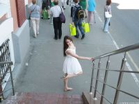 Feet - Ekaterina D - 2016-04-06 Barefoot beauty in a white dress