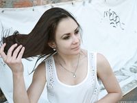 Feet - Ekaterina D - 2016-04-06 Barefoot beauty in a white dress