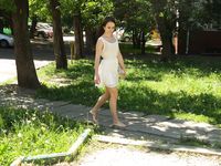 Feet - Ekaterina D - 2016-04-06 Barefoot beauty in a white dress