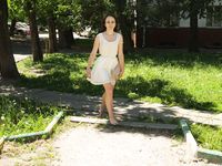 Feet - Ekaterina D - 2016-04-06 Barefoot beauty in a white dress