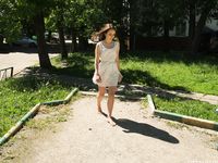 Feet - Ekaterina D - 2016-04-06 Barefoot beauty in a white dress