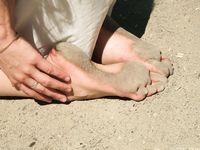 Feet - Ekaterina D - 2016-04-06 Barefoot beauty in a white dress