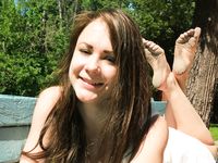 Feet - Ekaterina D - 2016-04-06 Barefoot beauty in a white dress