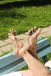 Feet - Ekaterina D - 2016-04-06 Barefoot beauty in a white dress