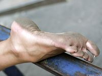 Feet - Eva - 2013-05-12 Slender blonde in white dress