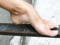 Feet - Eva - 2013-05-12 Slender blonde in white dress