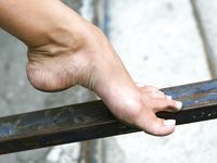 Feet - Eva - 2013-05-12 Slender blonde in white dress