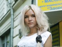 Feet - Eva - 2013-05-12 Slender blonde in white dress