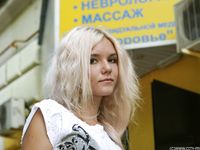 Feet - Eva - 2013-05-12 Slender blonde in white dress