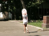 Feet - Eva - 2013-05-12 Slender blonde in white dress