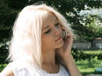 Feet - Eva - 2013-05-12 Slender blonde in white dress