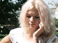 Feet - Eva - 2013-05-12 Slender blonde in white dress