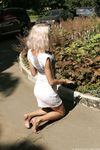 Feet - Eva - 2013-05-12 Slender blonde in white dress
