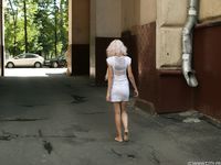 Feet - Eva - 2013-05-12 Slender blonde in white dress