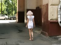 Feet - Eva - 2013-05-12 Slender blonde in white dress
