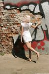 Feet - Eva - 2013-05-12 Slender blonde in white dress