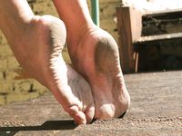 Feet - Eva - 2013-05-12 Slender blonde in white dress