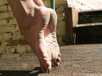 Feet - Eva - 2013-05-12 Slender blonde in white dress