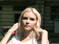 Feet - Eva - 2013-05-12 Slender blonde in white dress