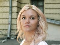 Feet - Eva - 2013-05-12 Slender blonde in white dress