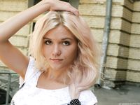 Feet - Eva - 2013-05-12 Slender blonde in white dress