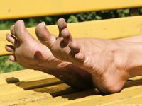 Feet - Eva - 2013-05-12 Slender blonde in white dress