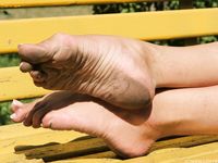 Feet - Eva - 2013-05-12 Slender blonde in white dress