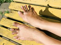 Feet - Eva - 2013-05-12 Slender blonde in white dress