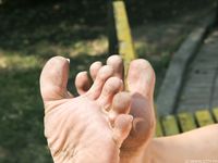 Feet - Eva - 2013-05-12 Slender blonde in white dress