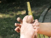 Feet - Eva - 2013-05-12 Slender blonde in white dress