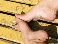 Feet - Eva - 2013-05-12 Slender blonde in white dress