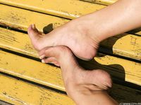 Feet - Eva - 2013-05-12 Slender blonde in white dress