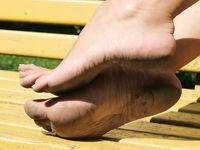 Feet - Eva - 2013-05-12 Slender blonde in white dress