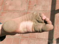 Feet - Galya - 2012-07-15 Barefoot in blue jeans