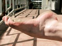 Feet - Galya - 2012-07-15 Barefoot in blue jeans