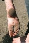Feet - Galya - 2012-07-15 Barefoot in blue jeans
