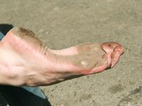 Feet - Galya - 2012-07-15 Barefoot in blue jeans