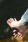 Feet - Galya - 2012-07-15 Barefoot in blue jeans