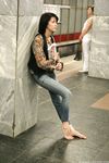 Feet - Galya - 2012-07-15 Barefoot in blue jeans