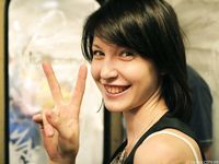 Feet - Galya - 2012-07-15 Barefoot in blue jeans