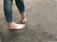 Feet - Galya - 2012-07-15 Barefoot in blue jeans