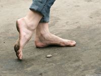 Feet - Galya - 2012-07-15 Barefoot in blue jeans