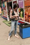 Feet - Galya - 2012-07-15 Barefoot in blue jeans