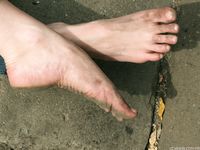 Feet - Galya - 2012-07-15 Barefoot in blue jeans