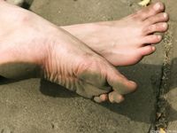 Feet - Galya - 2012-07-15 Barefoot in blue jeans