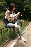 Feet - Galya - 2012-07-15 Barefoot in blue jeans