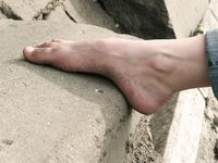 Feet - Galya - 2012-07-15 Barefoot in blue jeans