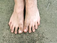 Feet - Galya - 2012-07-15 Barefoot in blue jeans